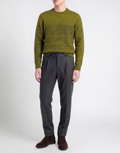 Man Sweater Military green Size 36 Lambswool