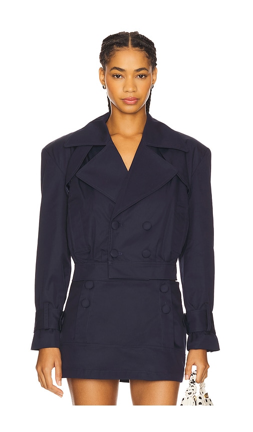 For Love & Lemons Oversized Jacket in Navy.  XL also in L, M