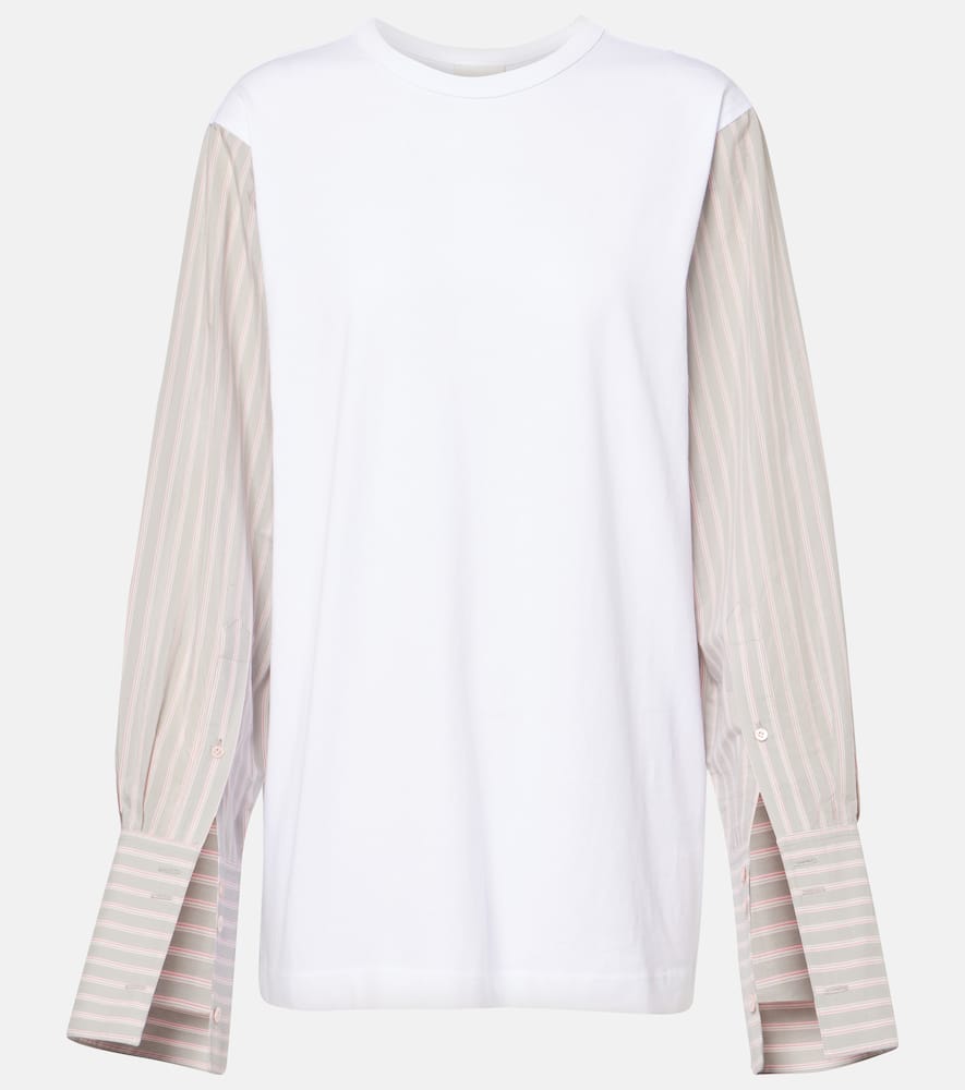 Deconstructed cotton-blend T-shirt