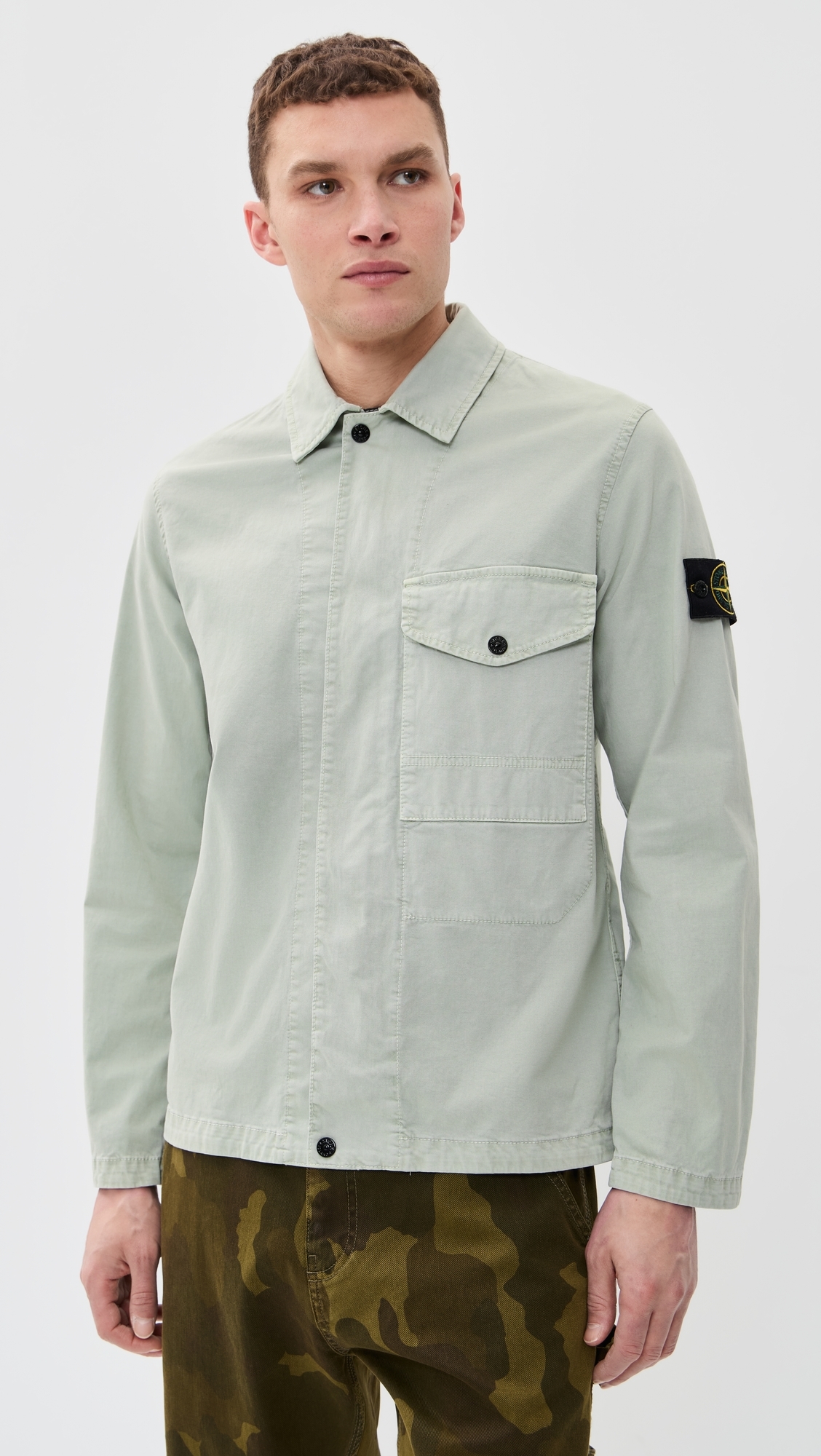 Garment Dyed Overshirt Sage