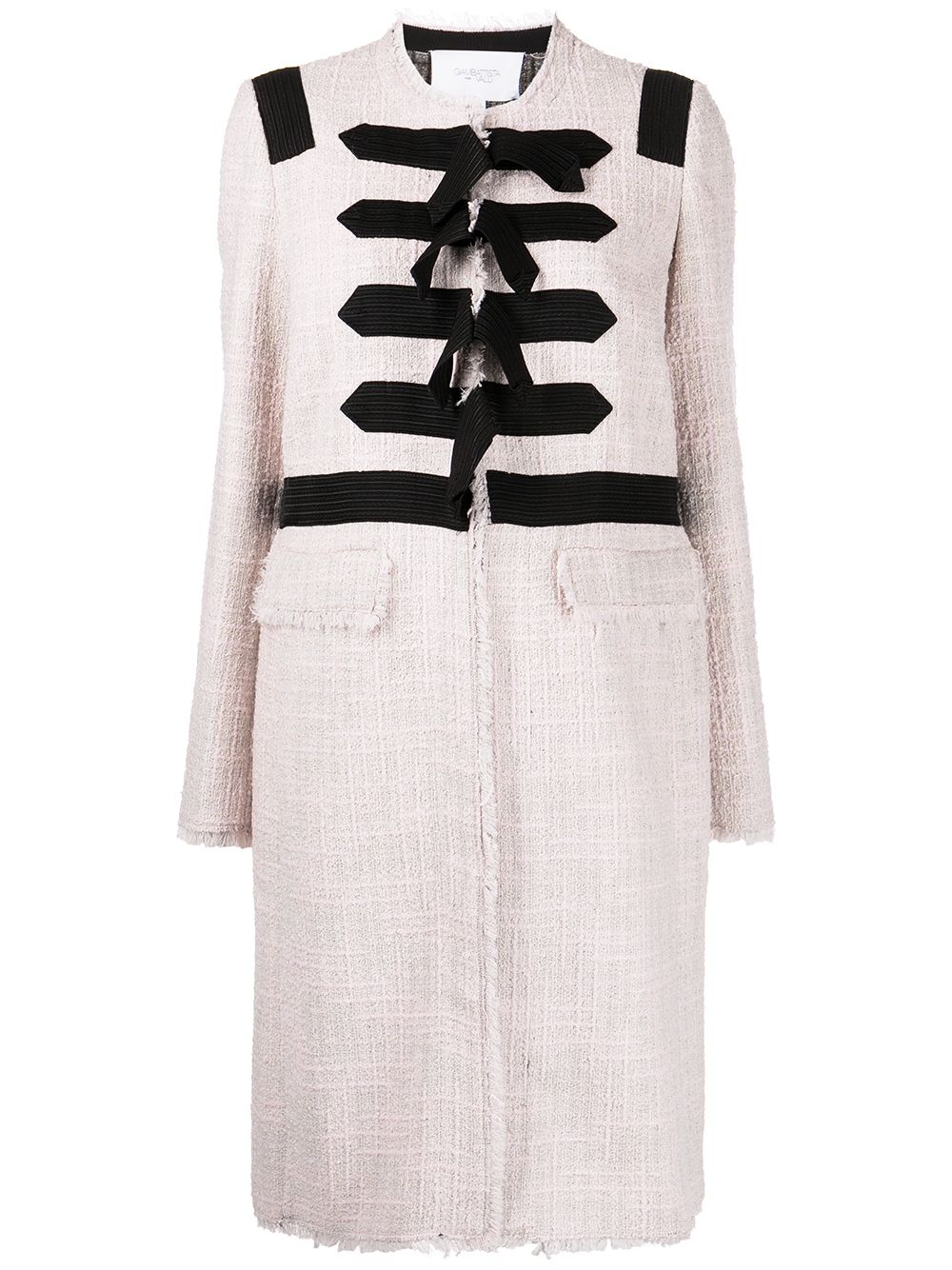 Single-breasted tweed coat - Pink