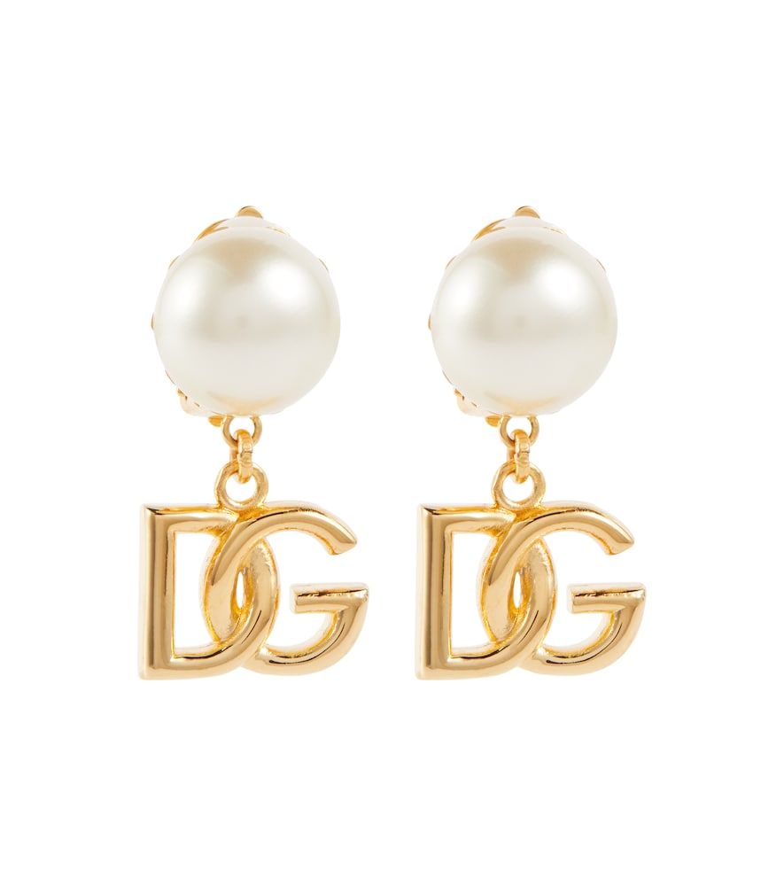 Dolce & Gabbana DG faux pearl clip-on earrings