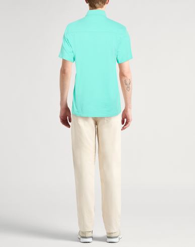 Man Polo shirt Turquoise Size L Cotton