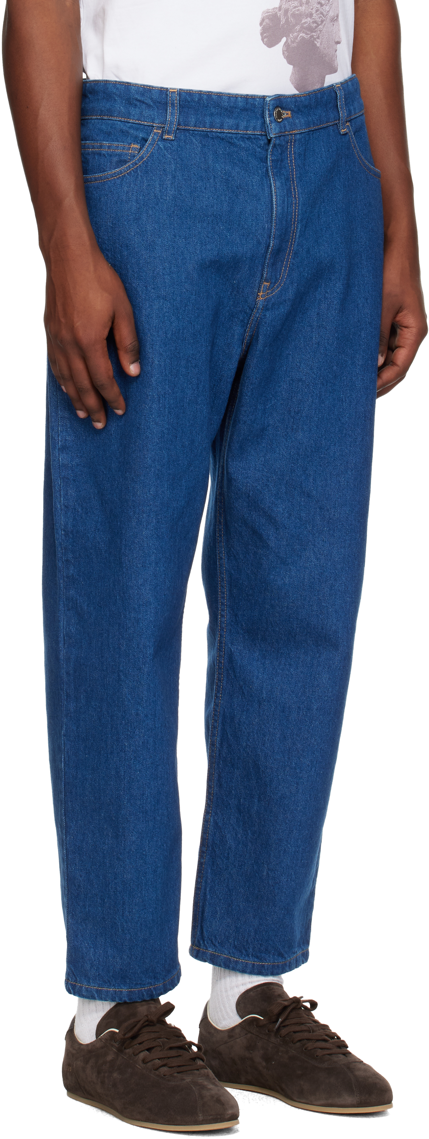 Blue Tapered Jeans