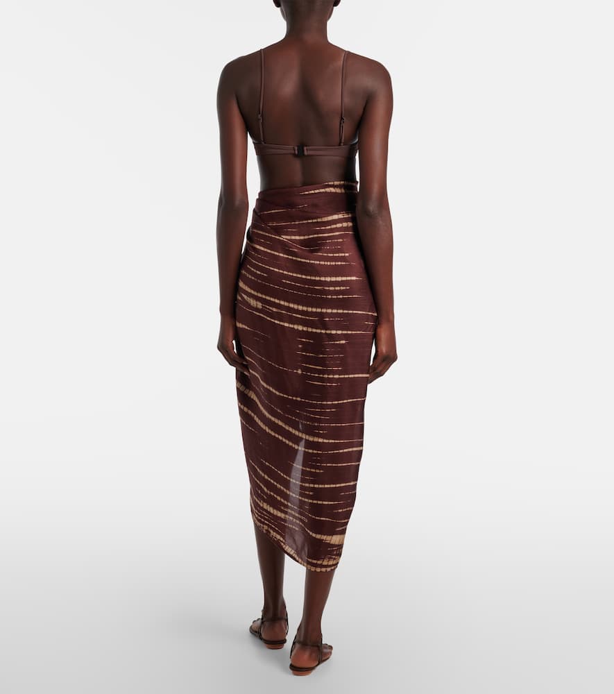 Tie-dye silk beach cover-up