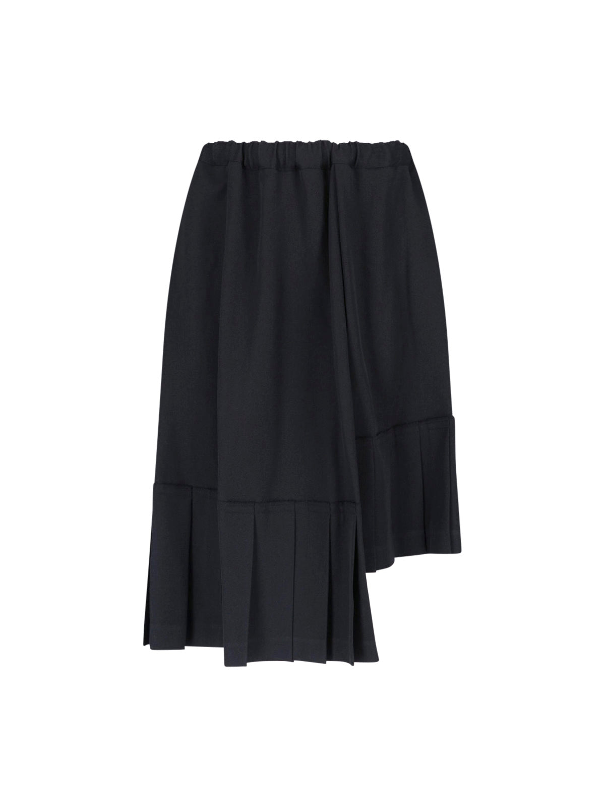 Black Asymmetrical Pleated Layered Skirt