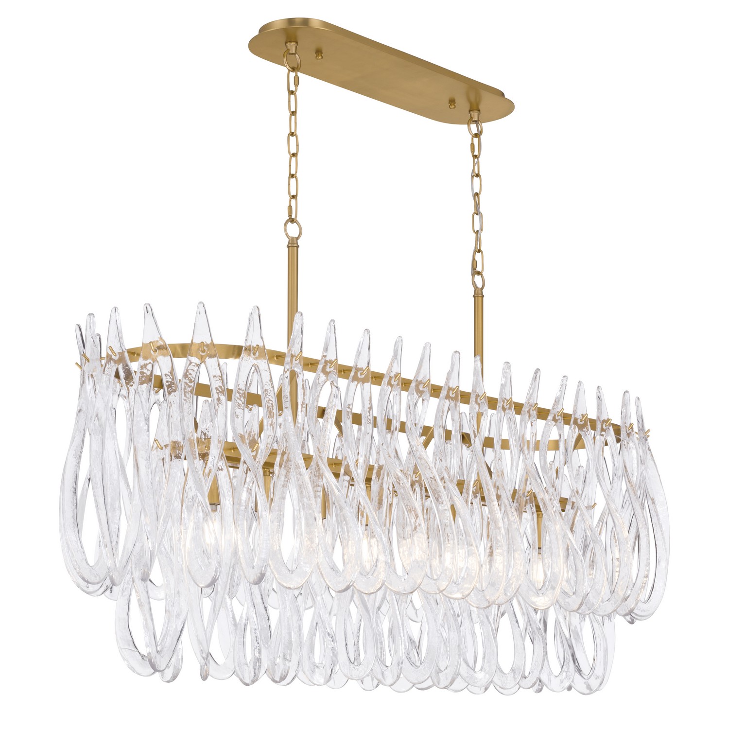 Legacy Brass Linear Chandelier from the Glassara Collection