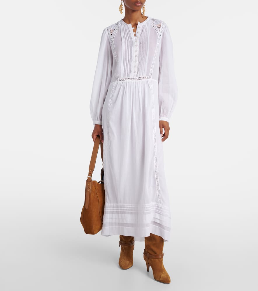 Gisela lace-trimmed cotton maxi dress
