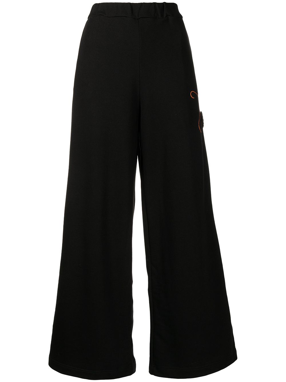 Elasticated straight trousers - Black