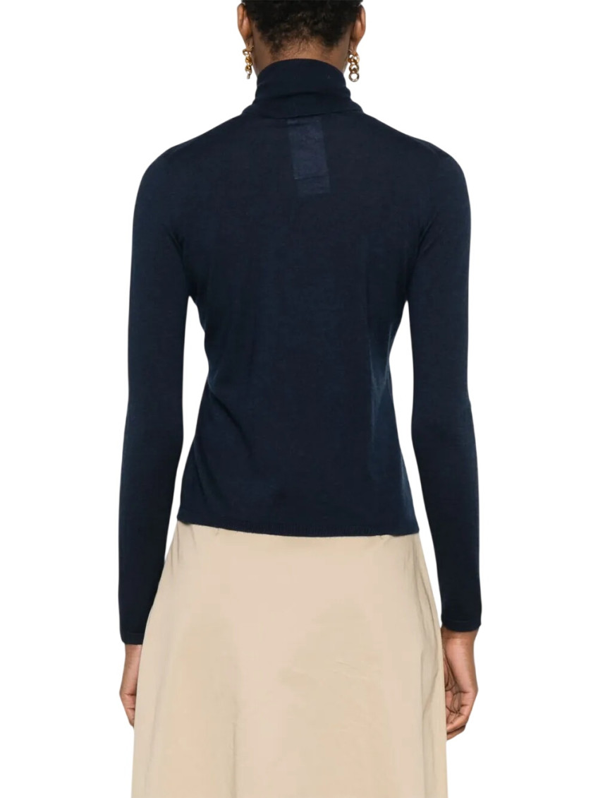 Navy Blue Turtle Neck Top