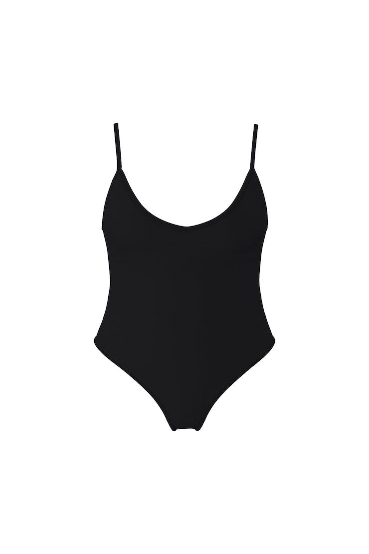 Active Plunge Bodysuit - Black - Women Clothing