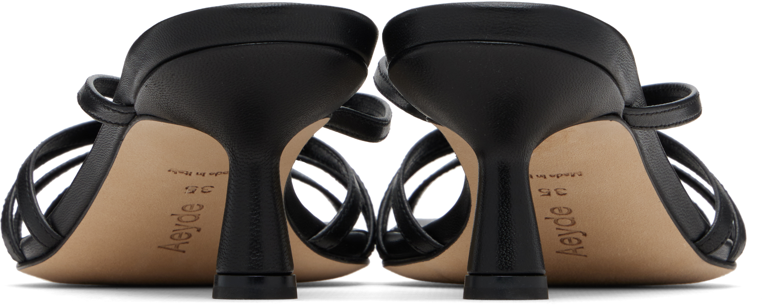 Black Abby Leather Heeled Sandals