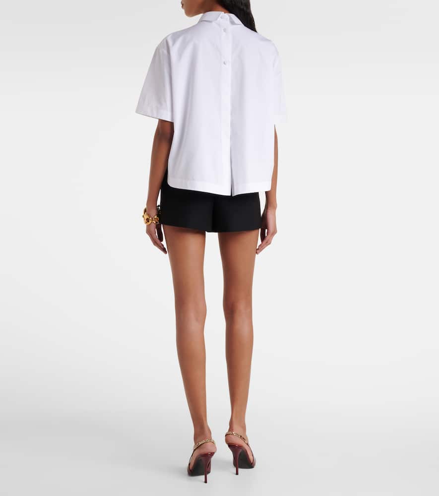 Embossed cotton poplin shirt