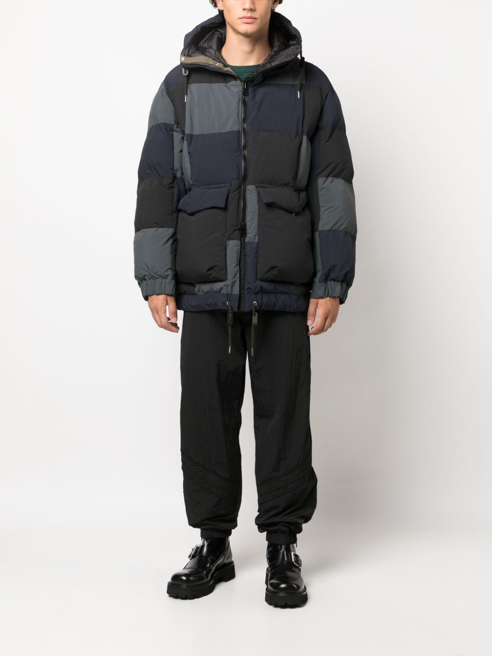 - Patchwork Padded Down Jacket