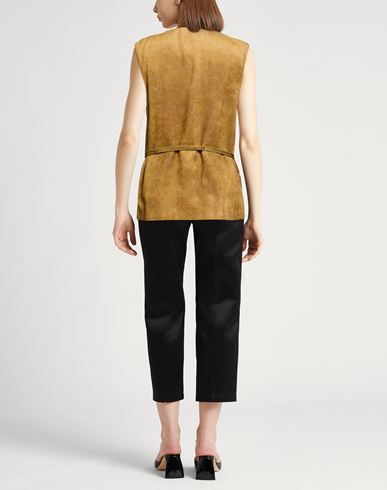 Chocolat Woman Tailored Vest Gold Size 2 Viscose