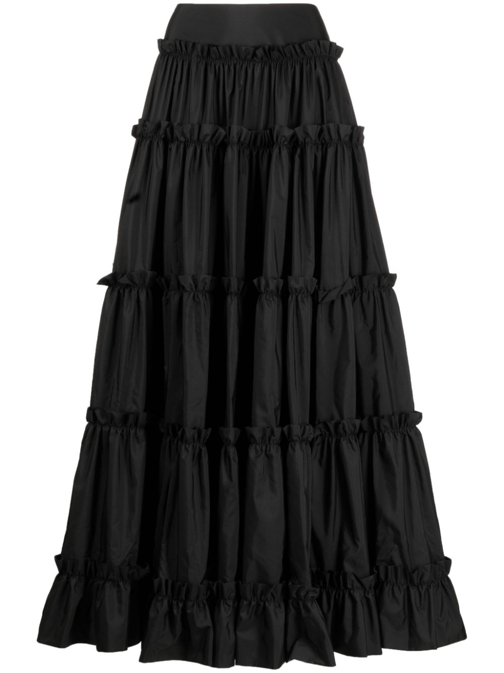 Ruffled maxi skirt - Black