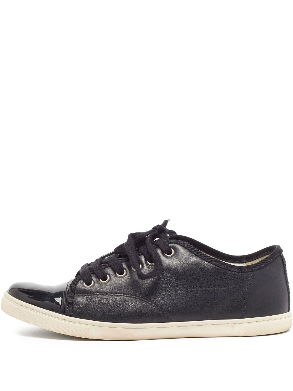 Leather low-top sneakers - Black