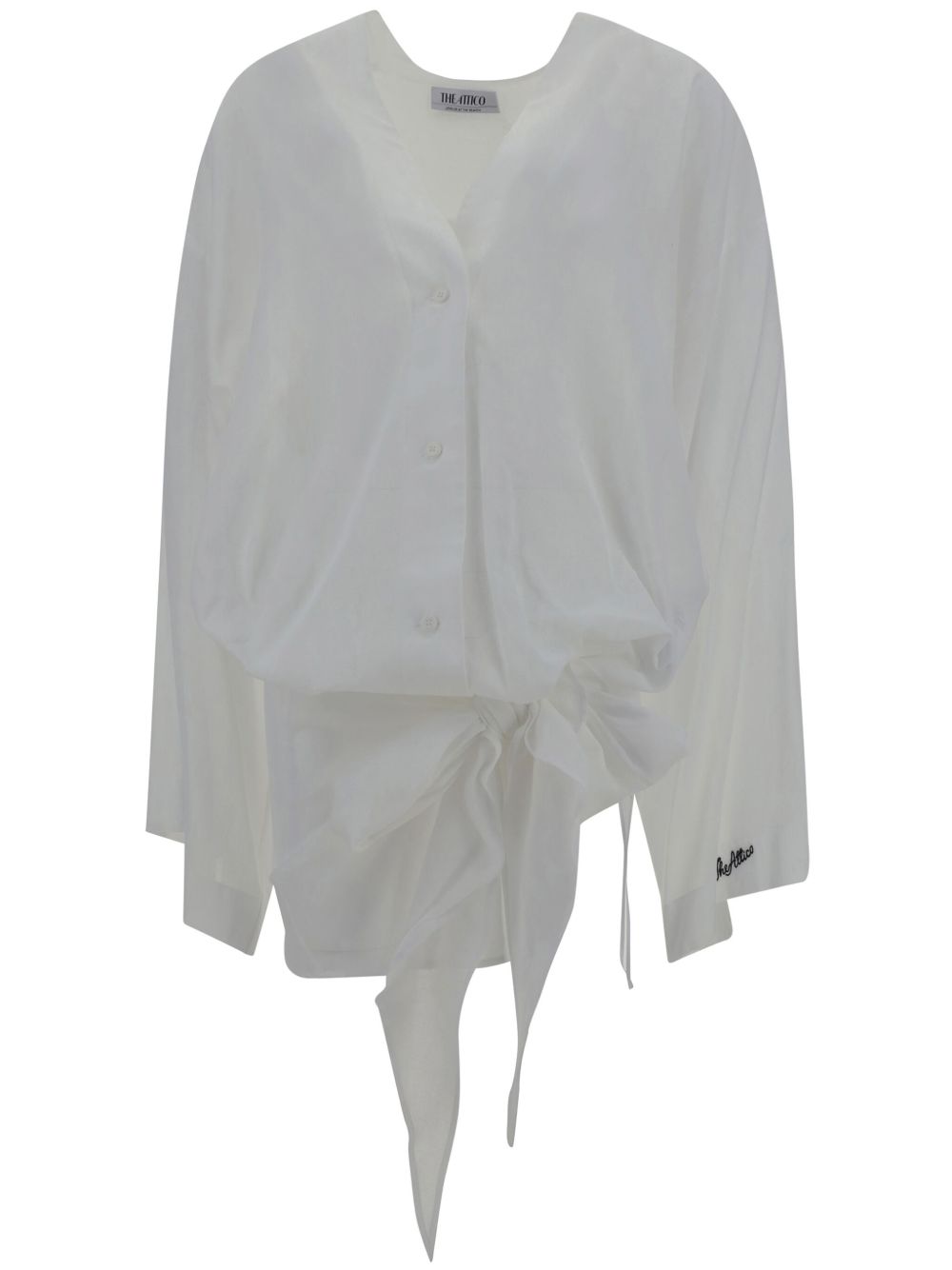 Drapped-detailing mini dress - White