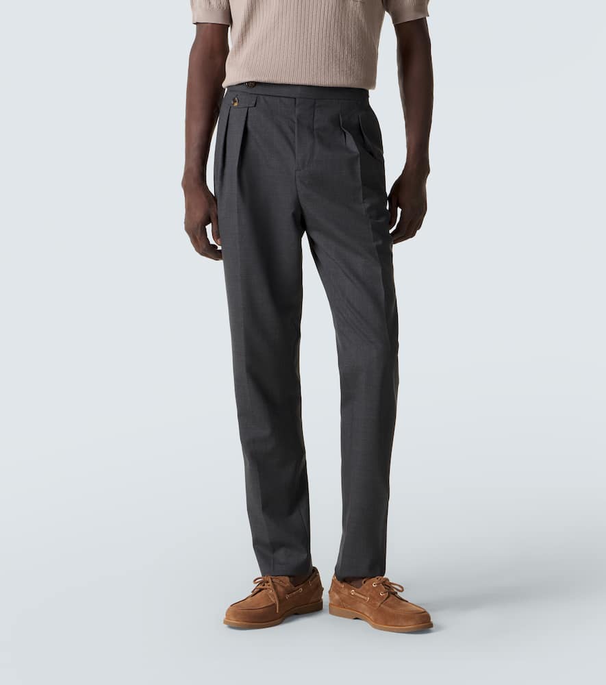 Virgin wool straight pants