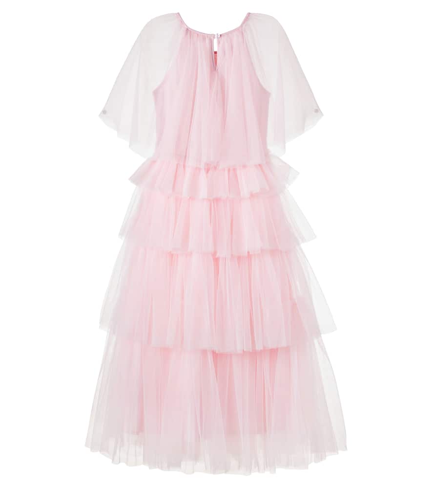 Aurora embellished tiered tulle dress
