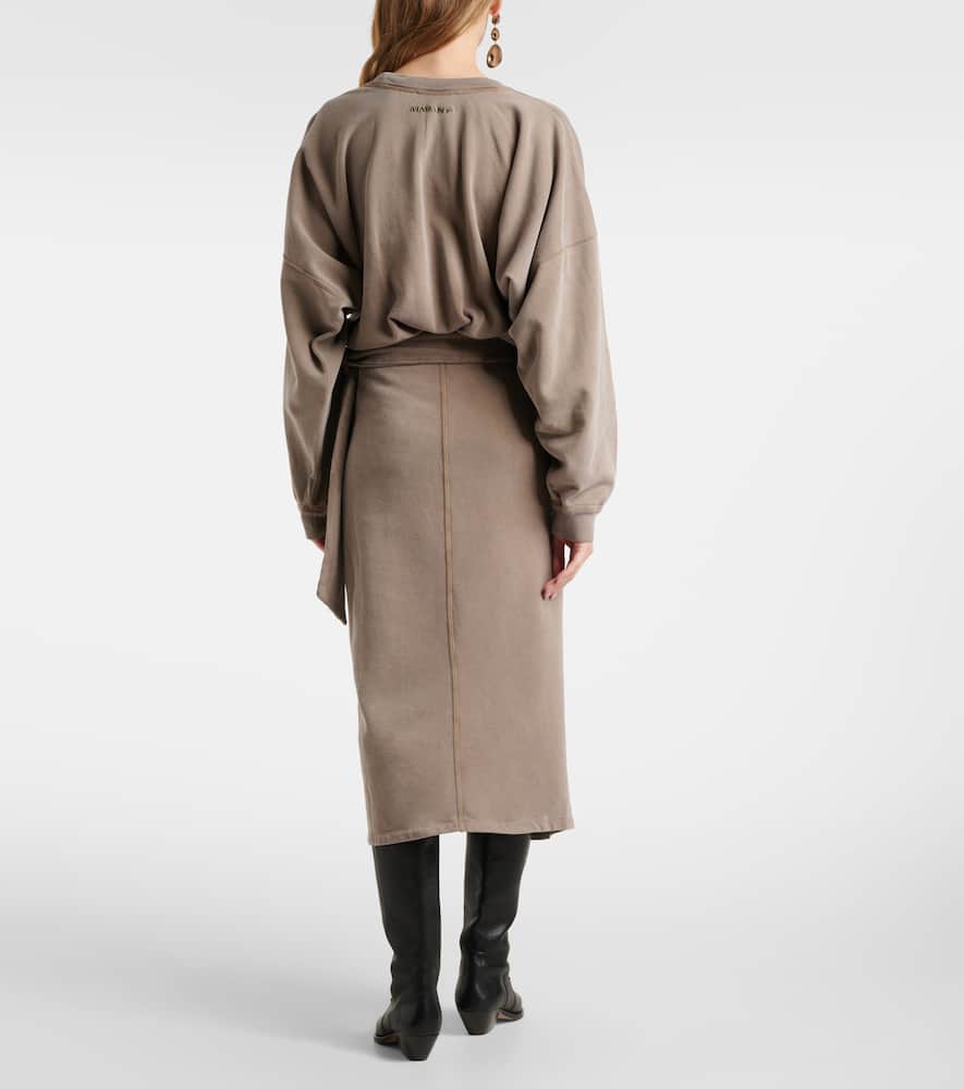 Sandrina draped cotton midi dress