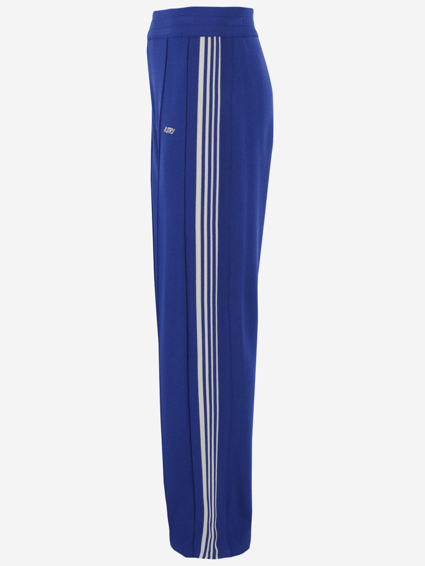Viscose Blend Logo Pants