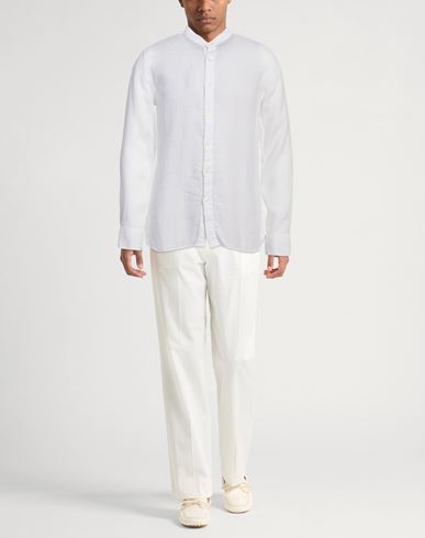 120% Lino Man Shirt White Size 3XL Linen