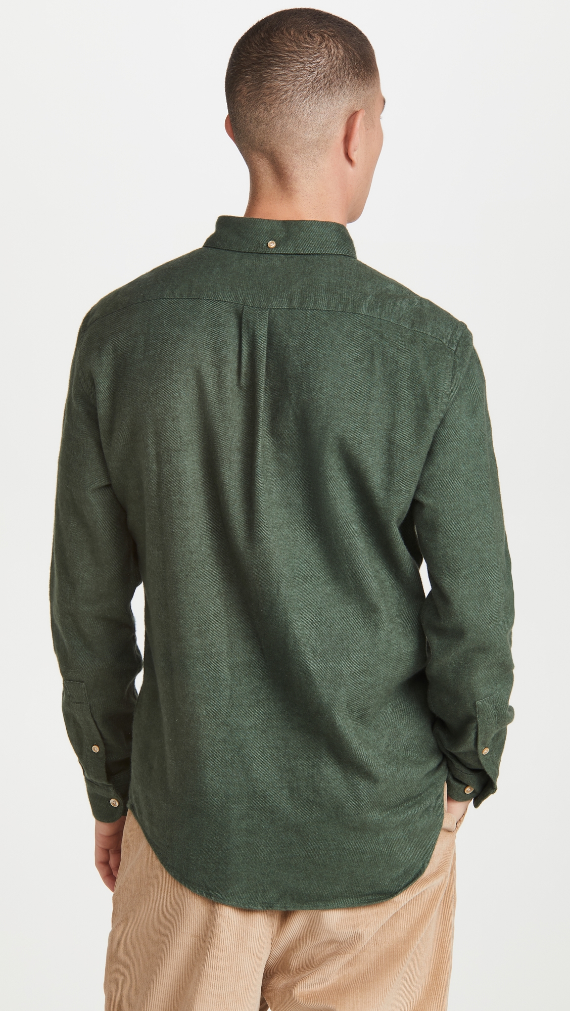 Teca Brushed Flannel Button Down Shirt Moss