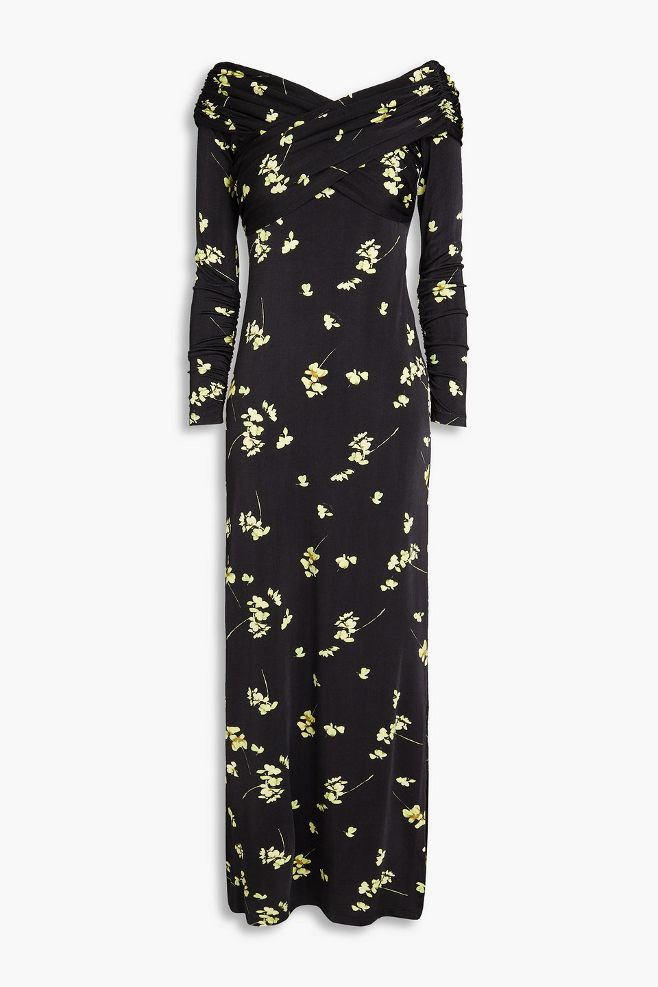 Mirana ruched floral-print jersey maxi dress