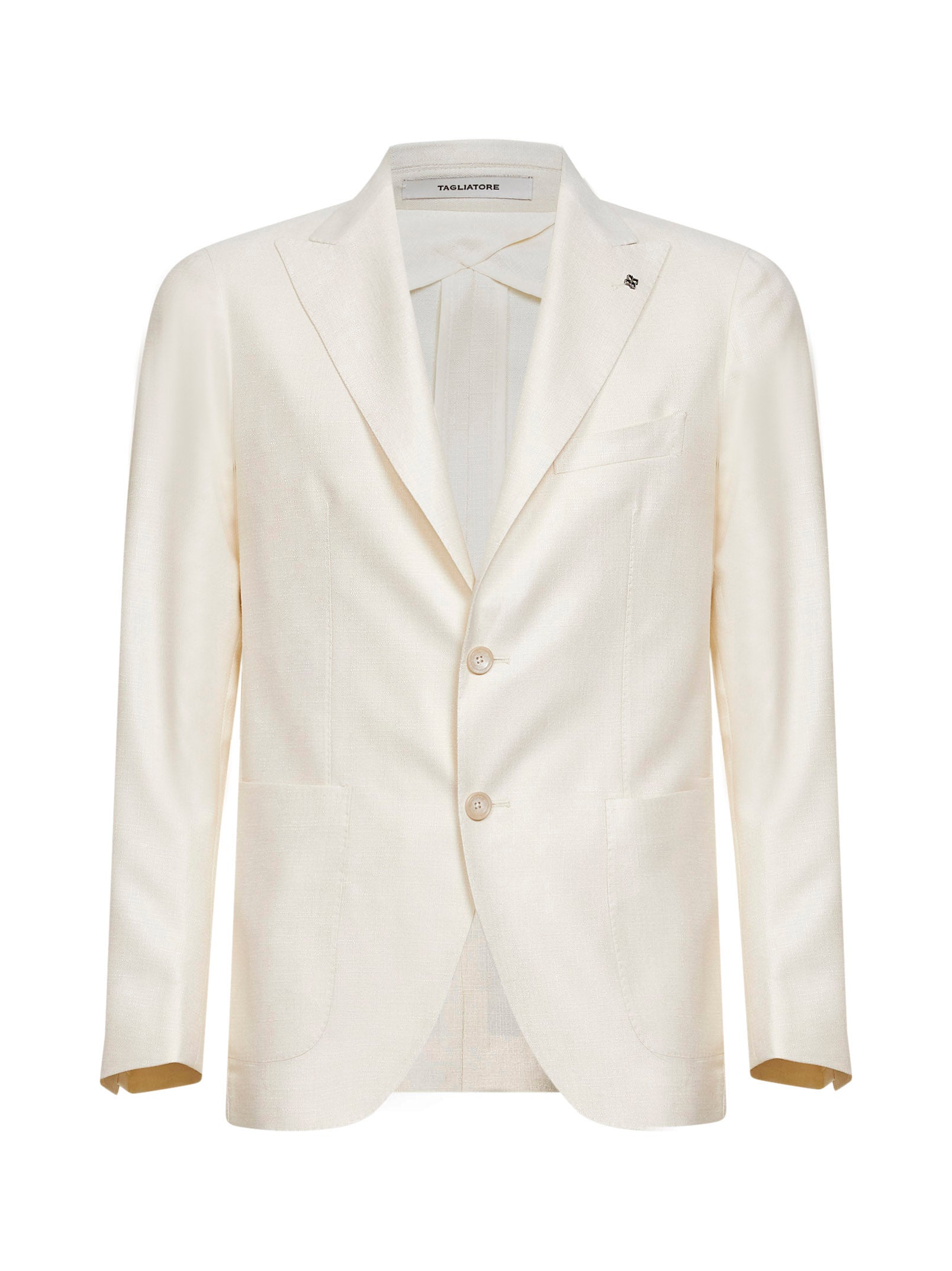Silk-Blend Blazer — White
