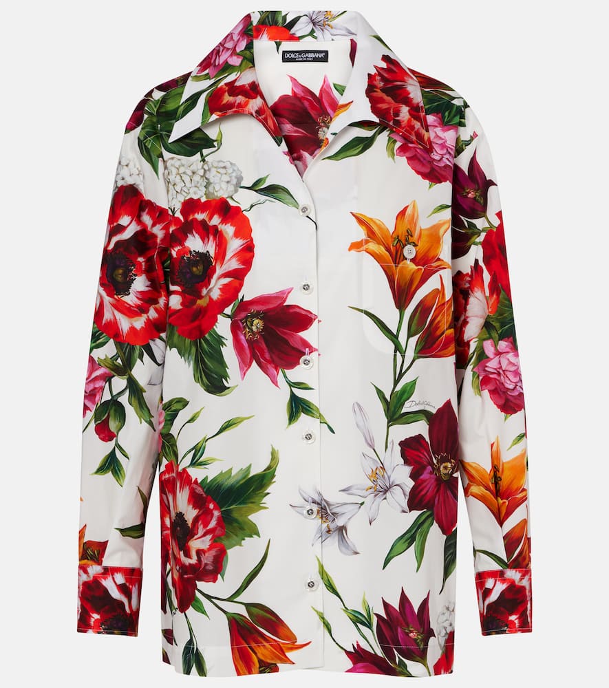 Floral oversized cotton shirt