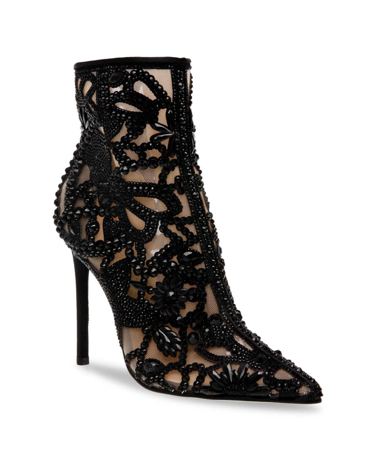 Women's Bolt Rhinestone Booties - Black