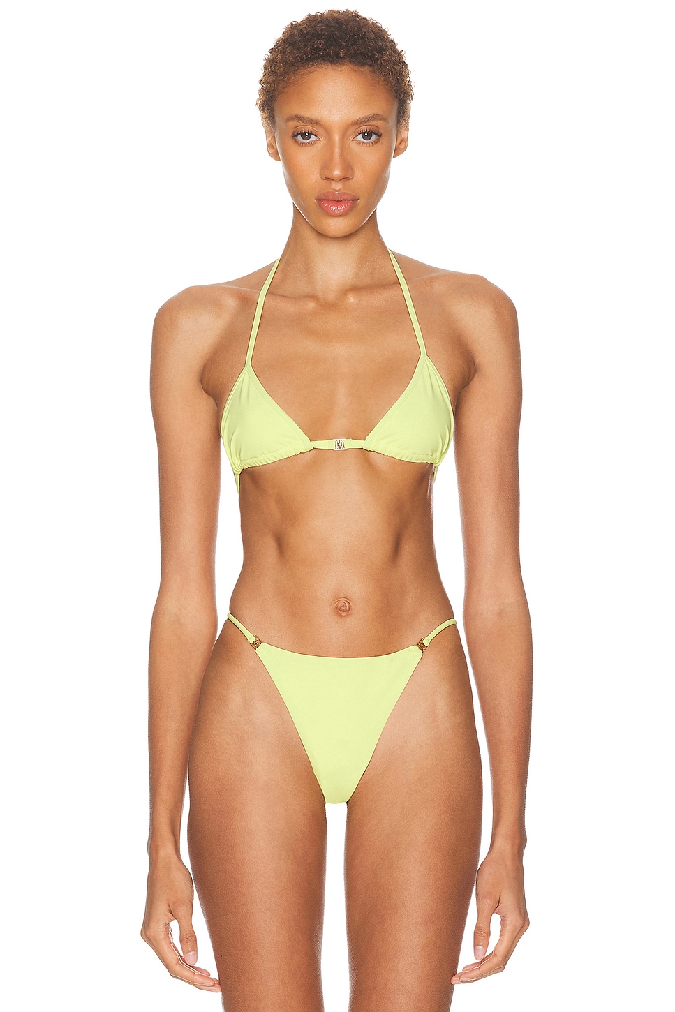 Kiki de Montparnasse Coeur Triangle Bikini Top in Citron - Yellow. XS also in