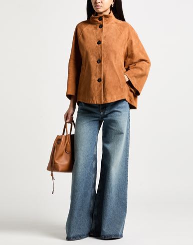 Woman Jacket Brown Size 4 Leather
