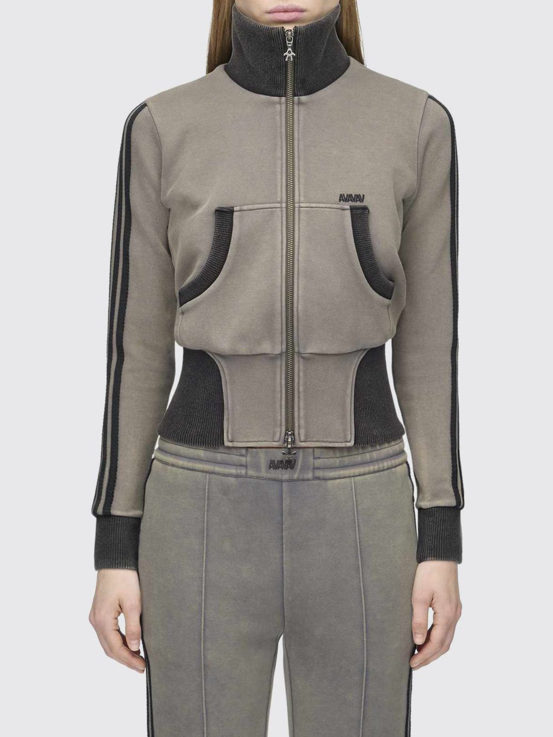 Avavav x Zip Sweatshirt with Turtleneck in Cotton Blend