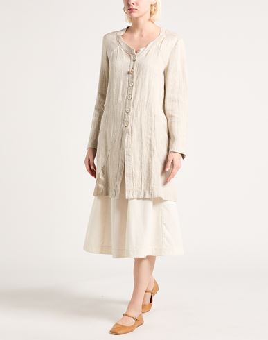 Woman Overcoat & Trench Coat Beige Size M Linen, Rayon, Polyurethane