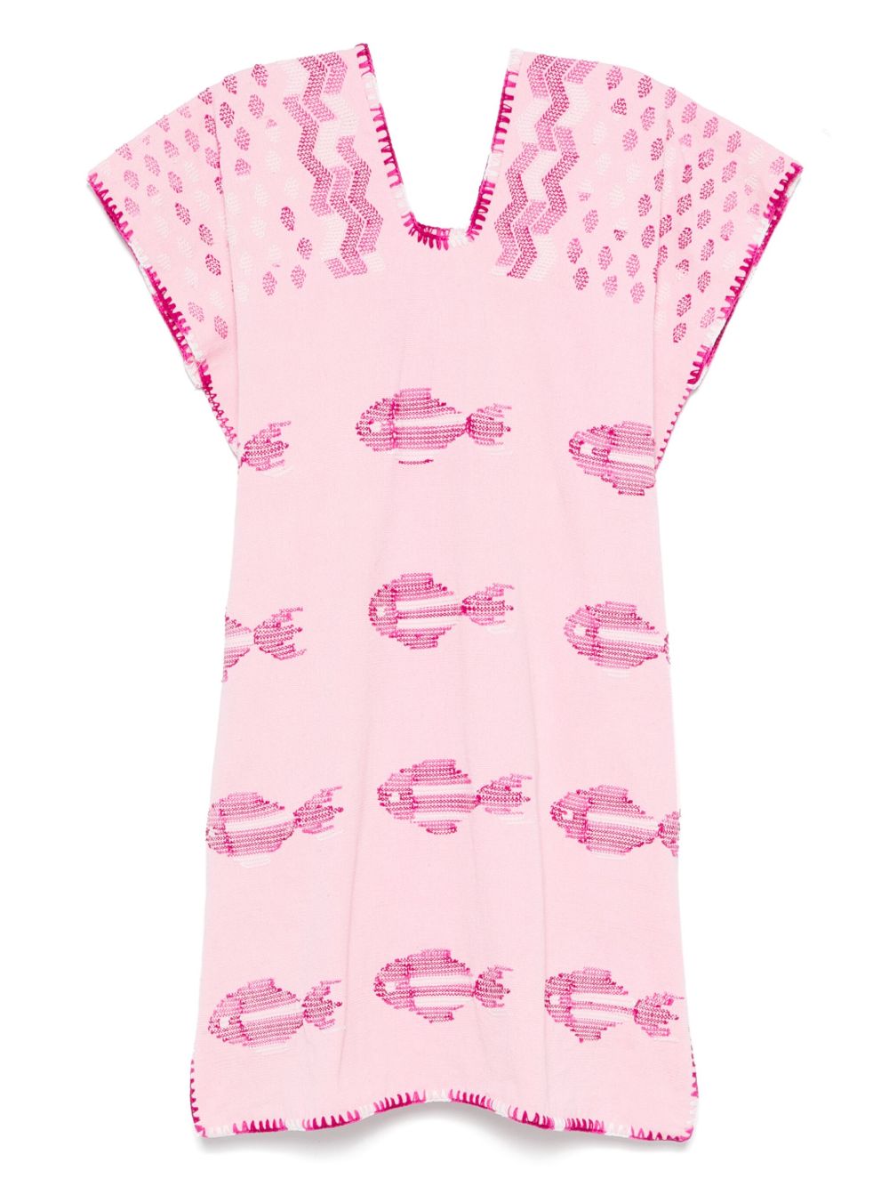 White Fish-print mini dress - Pink