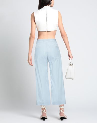 Woman Pants Light blue Size 6 Cotton