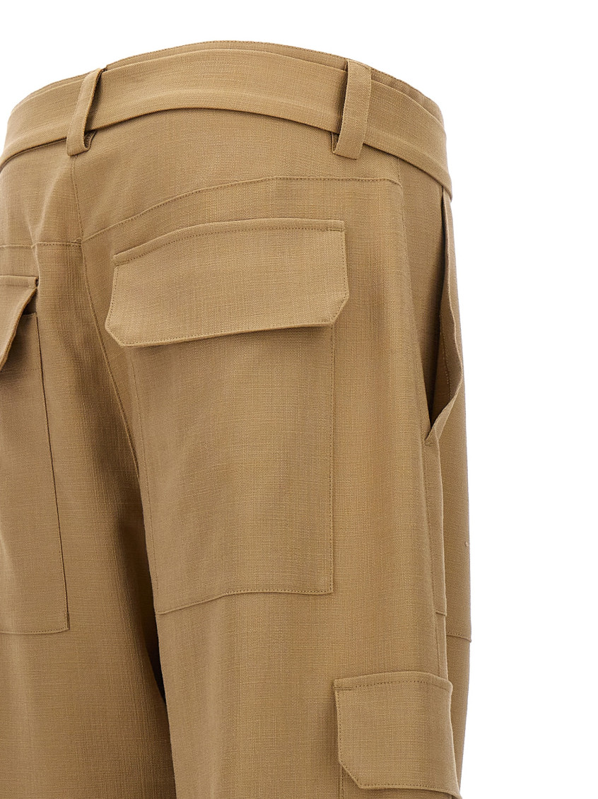-Cargo Pantaloni Beige-Donna