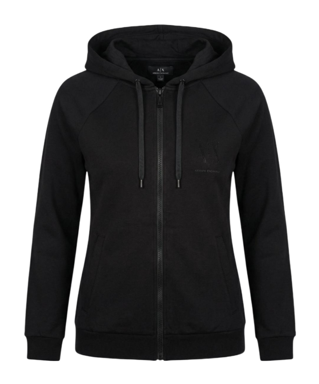 Rhinestone-embellished zip-up hoodie