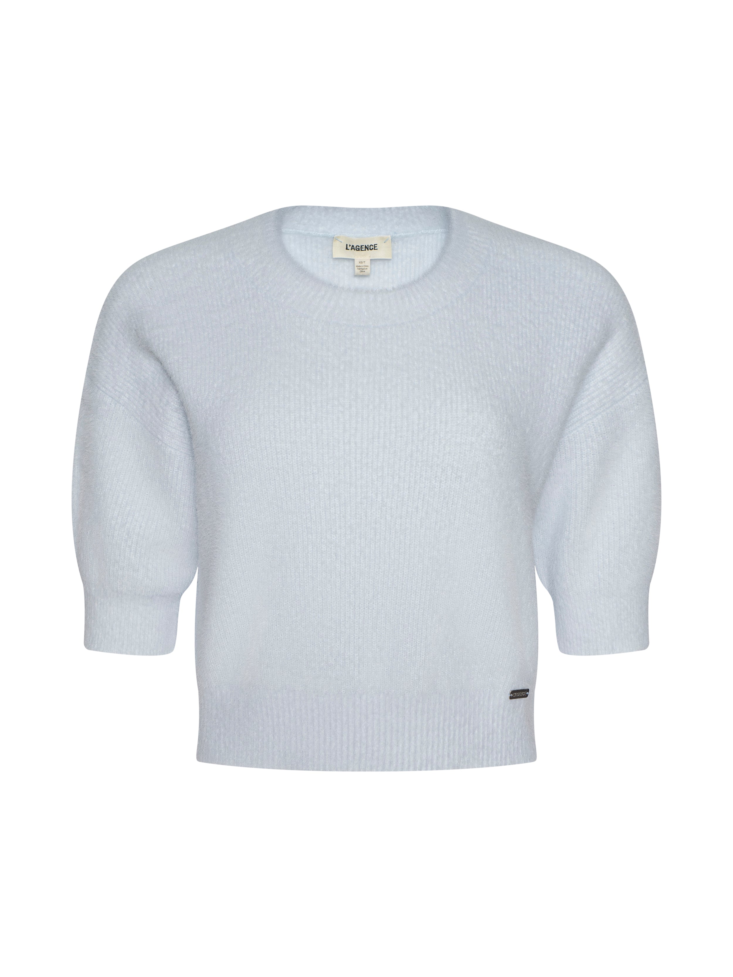 Guinevere Cropped Pullover In Pale Mist Blue