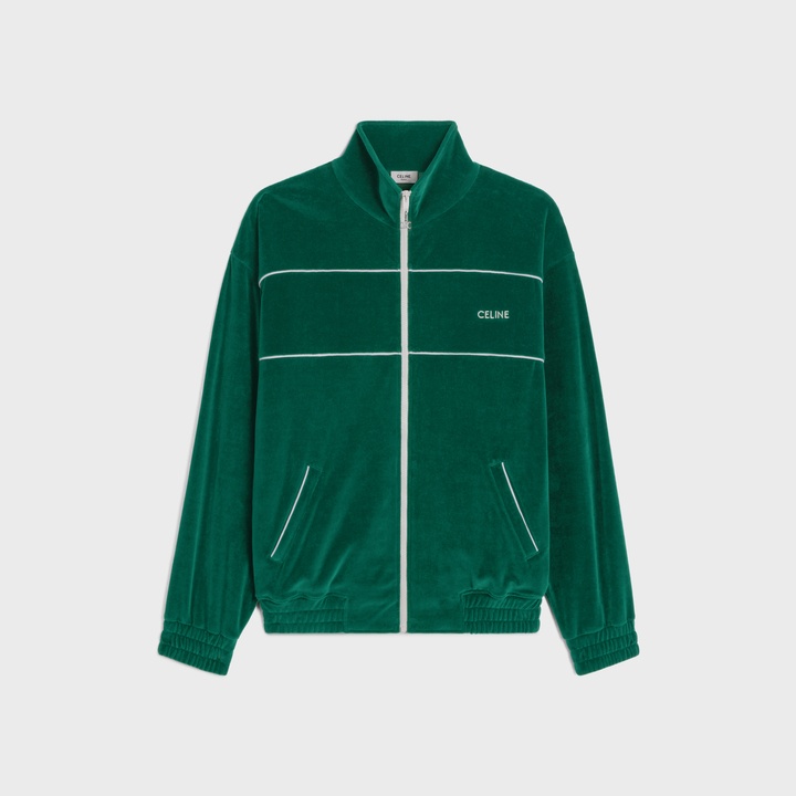 Tracksuit jacket in velvet jersey