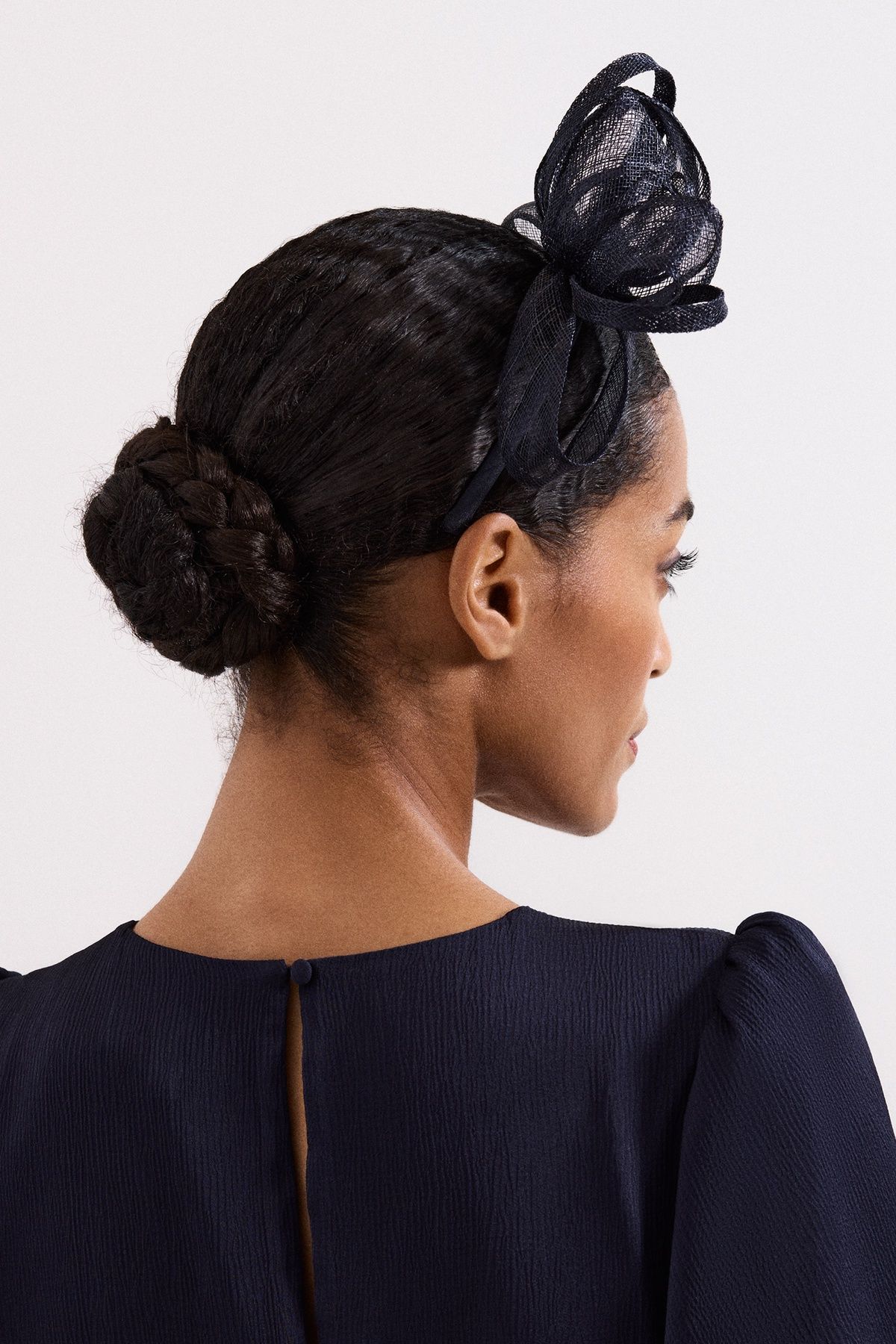 Phase Eight Twist Fascinator Headband In Dark Navy