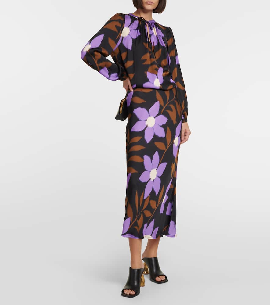 Isa printed satin top