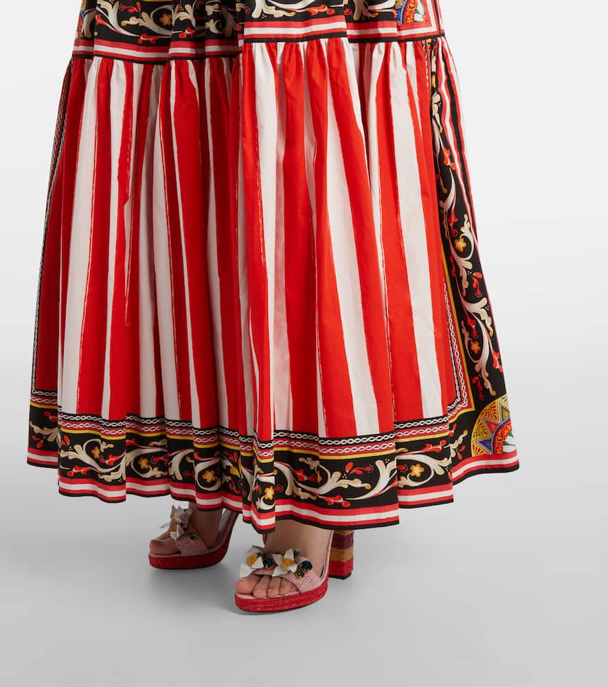 Taormina striped cotton maxi skirt