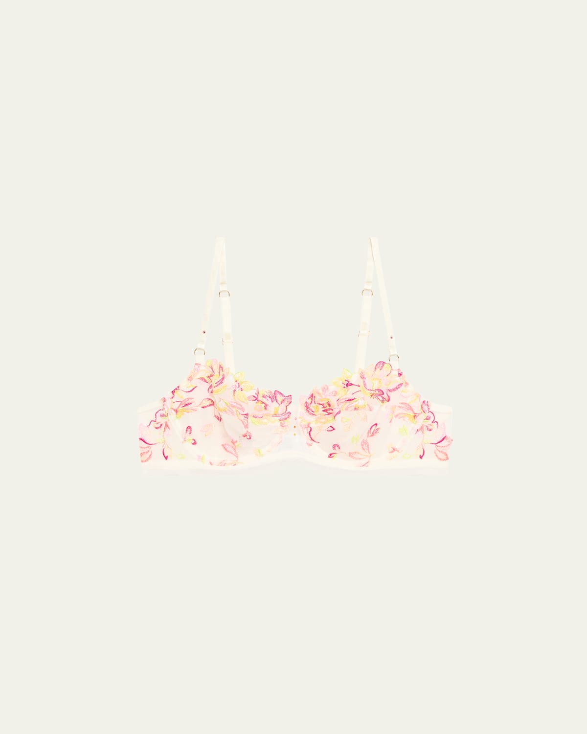 Folie D'Ete Floral-Embroidered Demi Bra