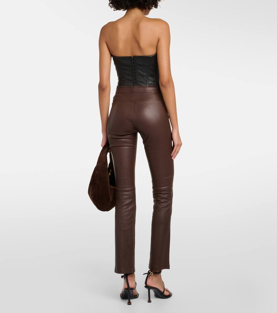 Leather bootcut pants