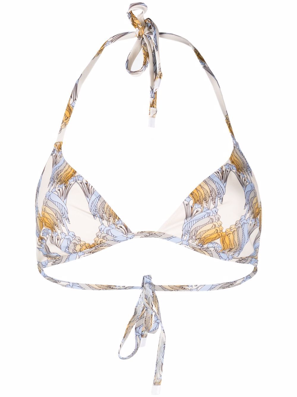 Parrot-print bikini top - Neutrals