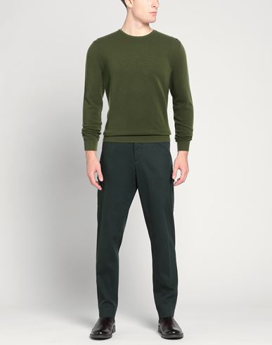 Man Sweater Military green Size 38 Cotton