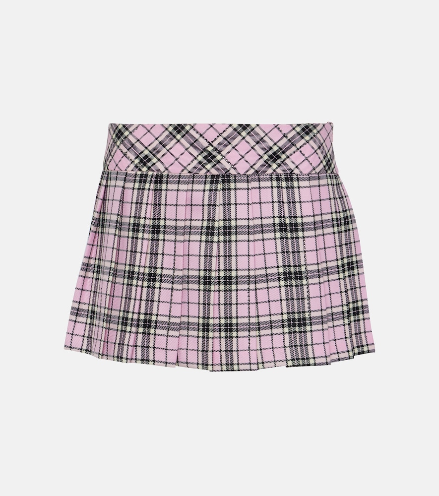 Checked wool miniskirt
